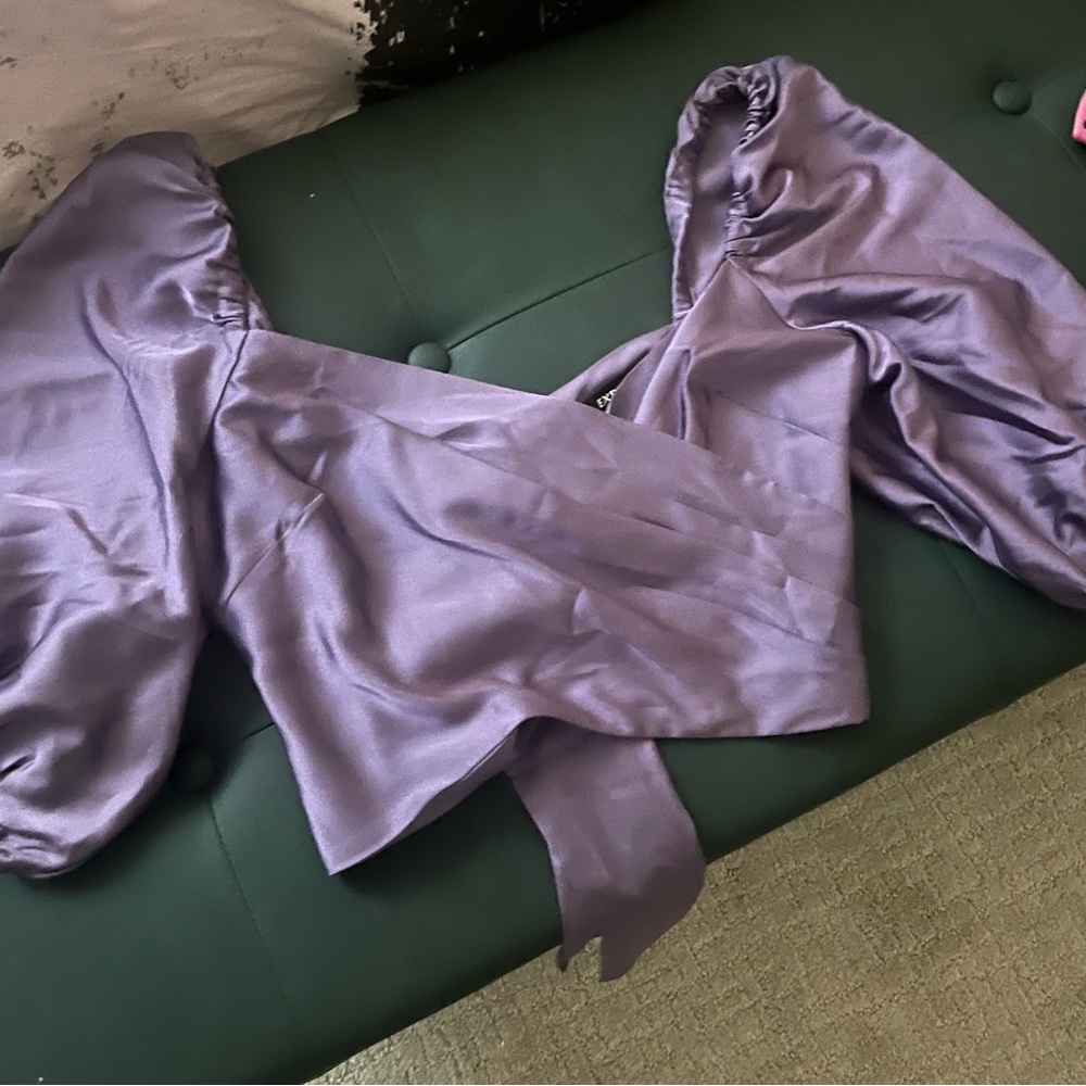 Express Lavender Satin Blouse Like New